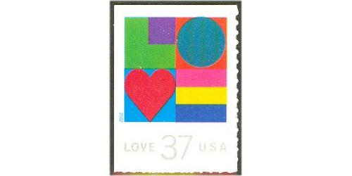 #3657 Love, Single from Convertible Pane of 20