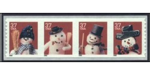 #3680-3683 Snowman, Four Coil Singles
