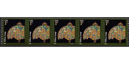 #3758 Tiffany Lamp, Coil "2003", PNC Strip of 5, #S11111