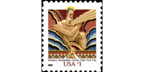 #3766a $1 Wisdom Stamp, Reissue 2008 Year Date