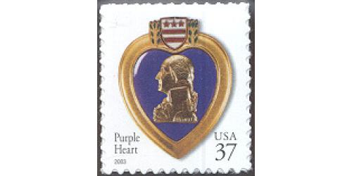 #3784 Purple Heart, S-A Die-cut 11¼x10¾ (2003)