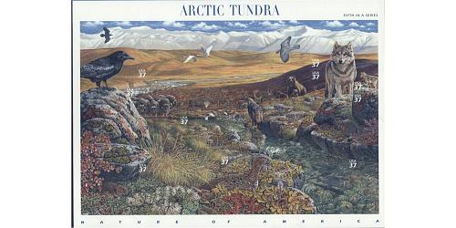#3802 Arctic Tundra, Nature of America Souvenir Sheet of Ten