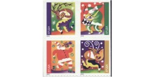 #3828b Christmas - Holiday Music Makers, Vending Book Pane of Four