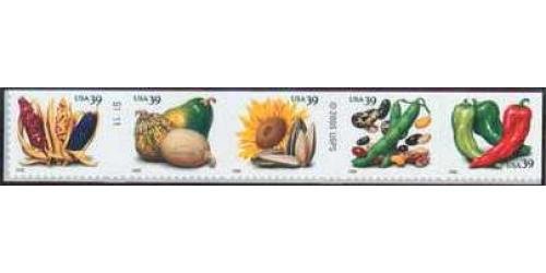 #4008-12 Crops of The Americas, Convertible Booklet Set Five Singles
