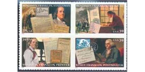 #4024a Benjamin Franklin, Block of Four