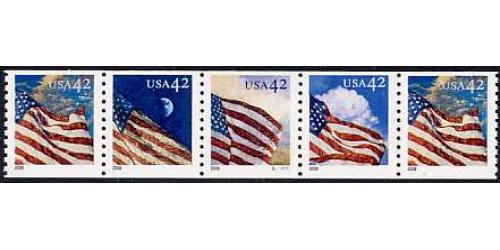 #4228-31 Flags 24/7 Coil, Water Activated, PNC Strip of 5, #S111