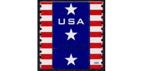 #4385 Patriotic Banner 2009 Presort Coil (10¢) (Sennett Printing)