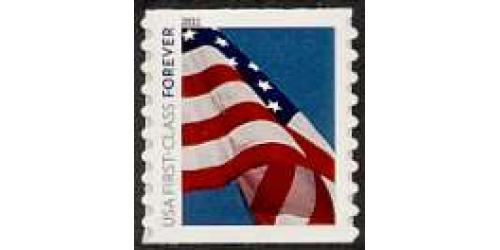 #4491 Forever Flag Stamp, Coil Single, "4EVR"