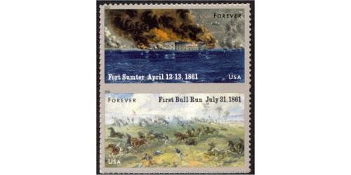 #4523a The Civil War 1861, Vertical Pair