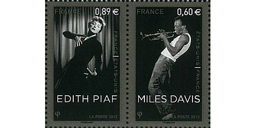 #4692-93 Edith Piaf and Miles Davis, Joint Issue French Version,