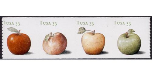 #4734a Apples, Coil Strip of Four