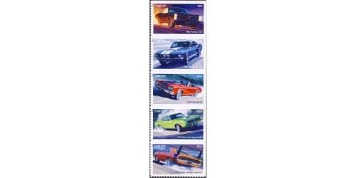 #4747a Muscle Cars, Vertical Strip of Five