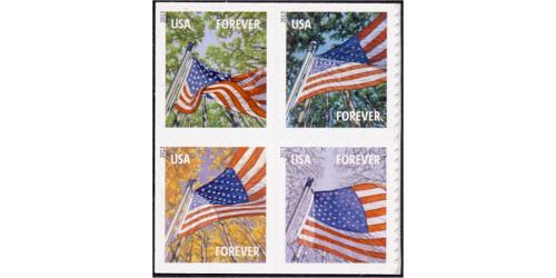 #4785c Flag for All Seasons, Block of 4 (Sennett) 2013