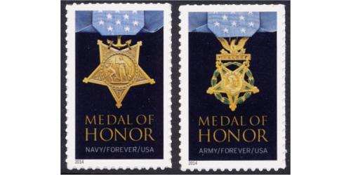 #4822a-23a Medal of Honor Korea, Two Singles (Dated 2014)