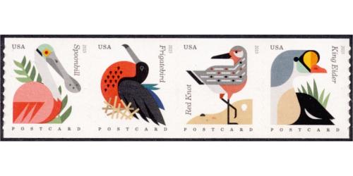 #4998a Coastal Birds, Coil Strip of Four