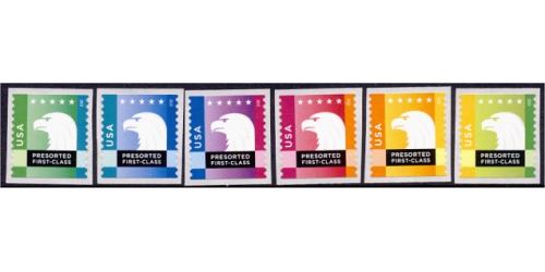 #5013-18 Spectrum Eagle, Set of Six Singles, Dated 2015
