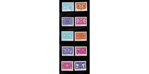 #5081-90 Colorful Celebrations, Ten Single Booklet Stamps