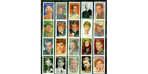 .Legends of Hollywood, Complete Set of 20 Stamps