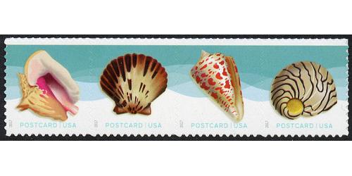 #5166a Seashells, Horizontal Strip of Four