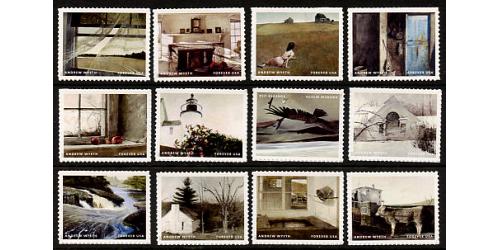 #5212a-l Andrew Wyeth, Artist, Set of 12 Singles
