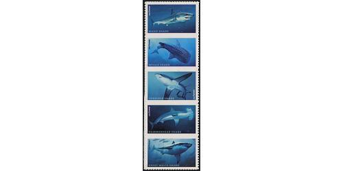 #5227a Sharks, Strip of Five