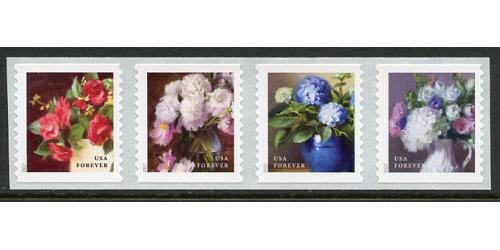 #5236a Flowers from the Garden, Coil Strip of Four