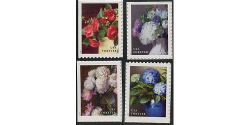 #5237-40 Flowers from the Garden, Booklet Set of Four Singles