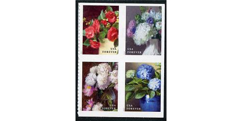 #5240a Flowers from the Garden, Booklet Block of Four