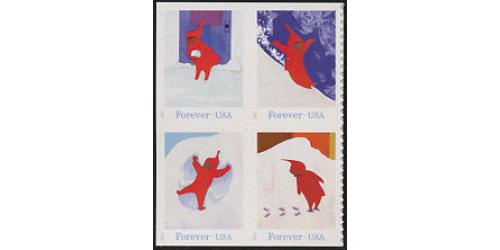 #5246a The Snowy Day, Ezra Jack Keats, Block of Four