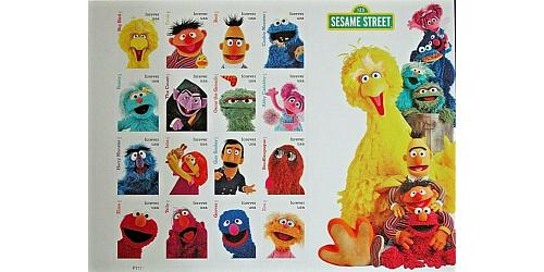 #5394 Sesame Street, Souvenir Sheet of 16 Stamps