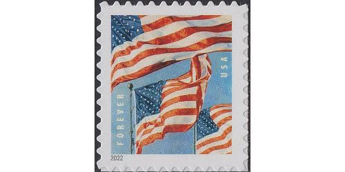#5654 U.S. Flags 2022, From Pane of 20, BCA Die Cut 11¼x11