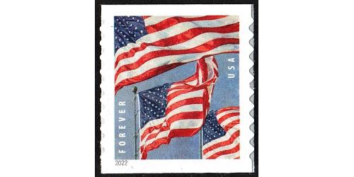 #5657 U.S. Flags, Coil Stamp 9½, AP