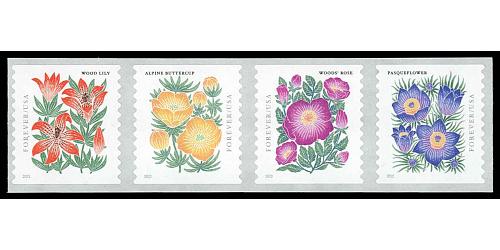#5675a Mountain Flora,  Coil Strip of Four