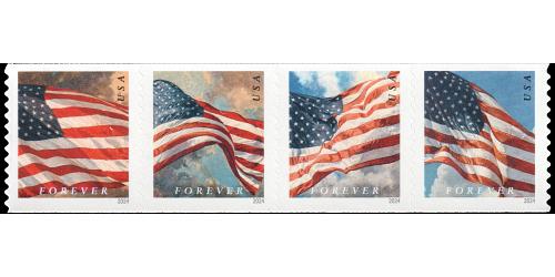 #5878a Four Flags (Time of Day), Coil Strip of Four (BCA)