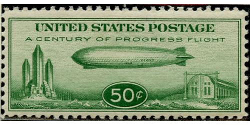 #C18  50¢ Graf Zeppelin, Green, VF NH