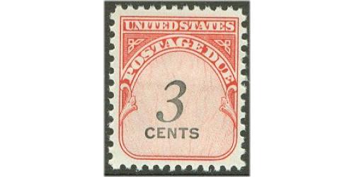 # J91 3¢ Postage Due, Shiny Gum