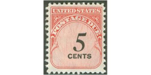 # J93 5¢ Postage Due, Dull Gum