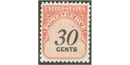 # J98 30¢ Postage Due, Shiny Gum