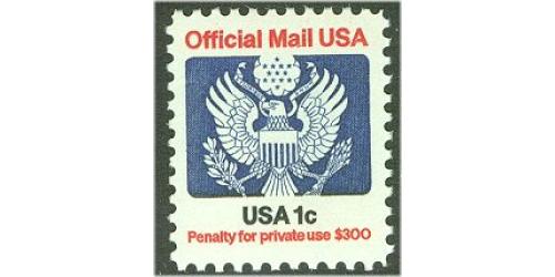 #O127 1¢ Official Mail, Eagle