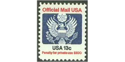 #O129 13¢ Official Mail