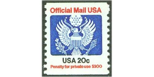 #O135 20¢ Official Mail, Coil