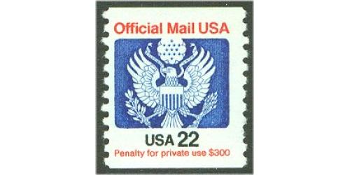 #O136 22¢ Official Mail, Coil