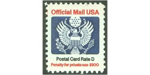 #O138 "D" Rate (14¢), Official Mail