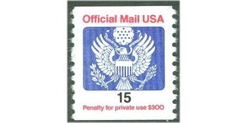 #O138A 15¢ Coil, Official Mail