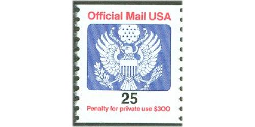 #O141 25¢ Eagle Official Mail, Coil