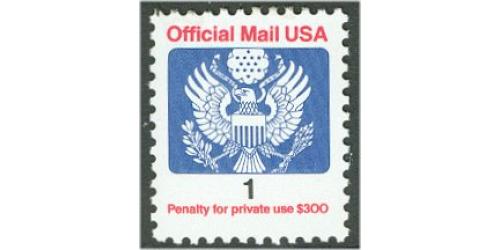 #O143 1¢ Eagle Official Mail