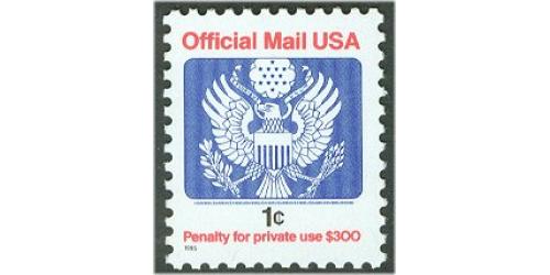 #O154 1¢ Official Mail