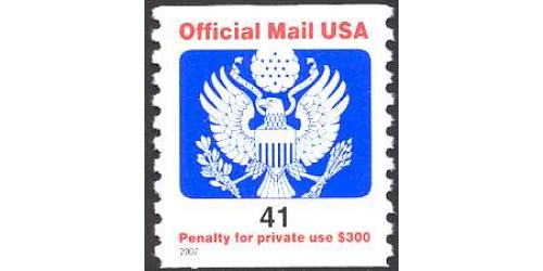 #O162 41¢ Official Mail Coil, Eagle