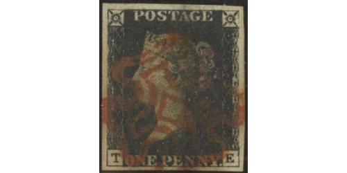 #1 Great Britan, Penny Black, First Postage Stamp