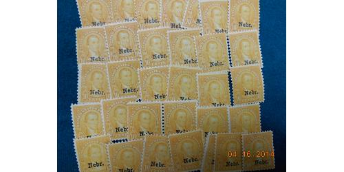 # 679 Buy One or more of these NH 10¢ Monroe, Orange Yellow "Nebr." Overprints
